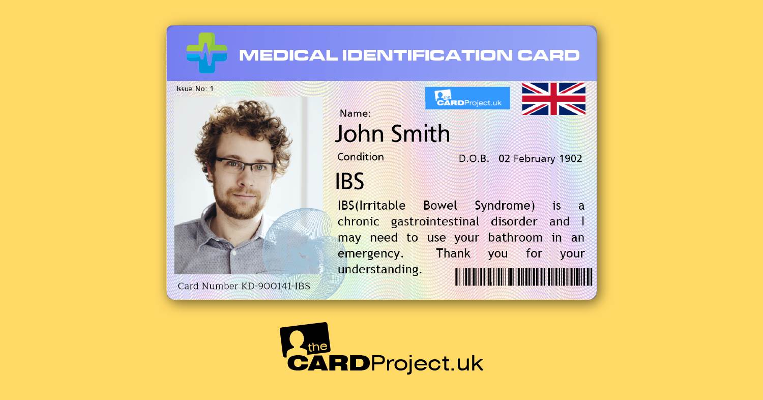 IBS (Irritable Bowel Syndrome) Premium Medical Photo ID Card (FRONT)